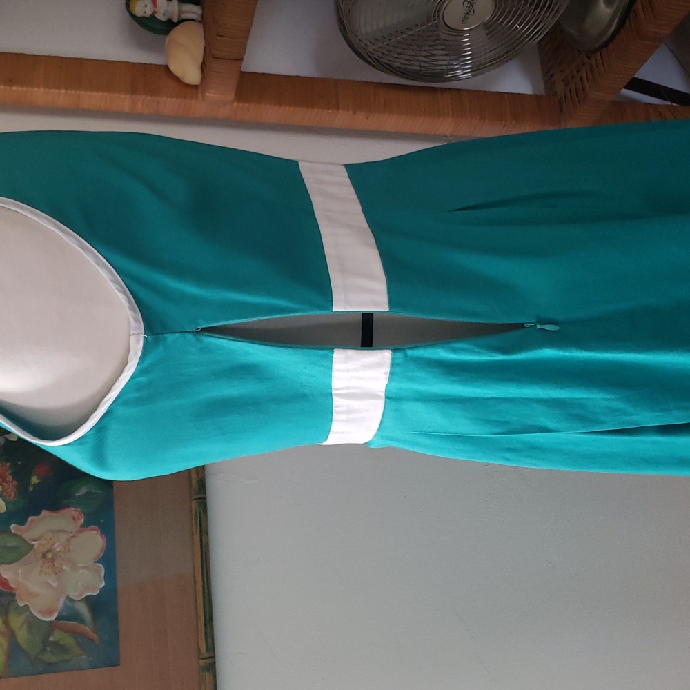 Nadine Milano Teal & White Shift Dress Size 12 - Picture 8 of 11